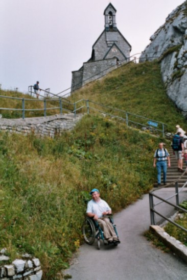 In meinem Hintergrund die Kappe vom Wendelstein